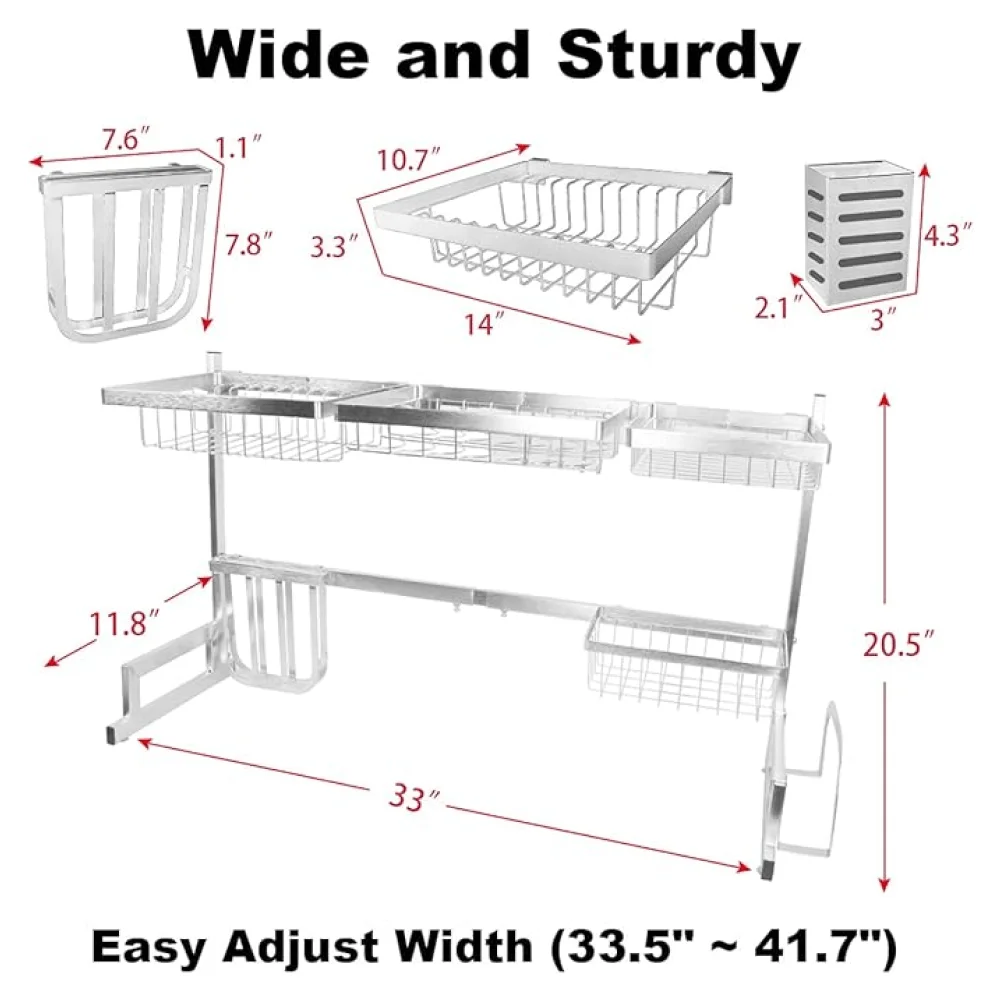 Kitchen Dish Storage Rack Stainless Steel