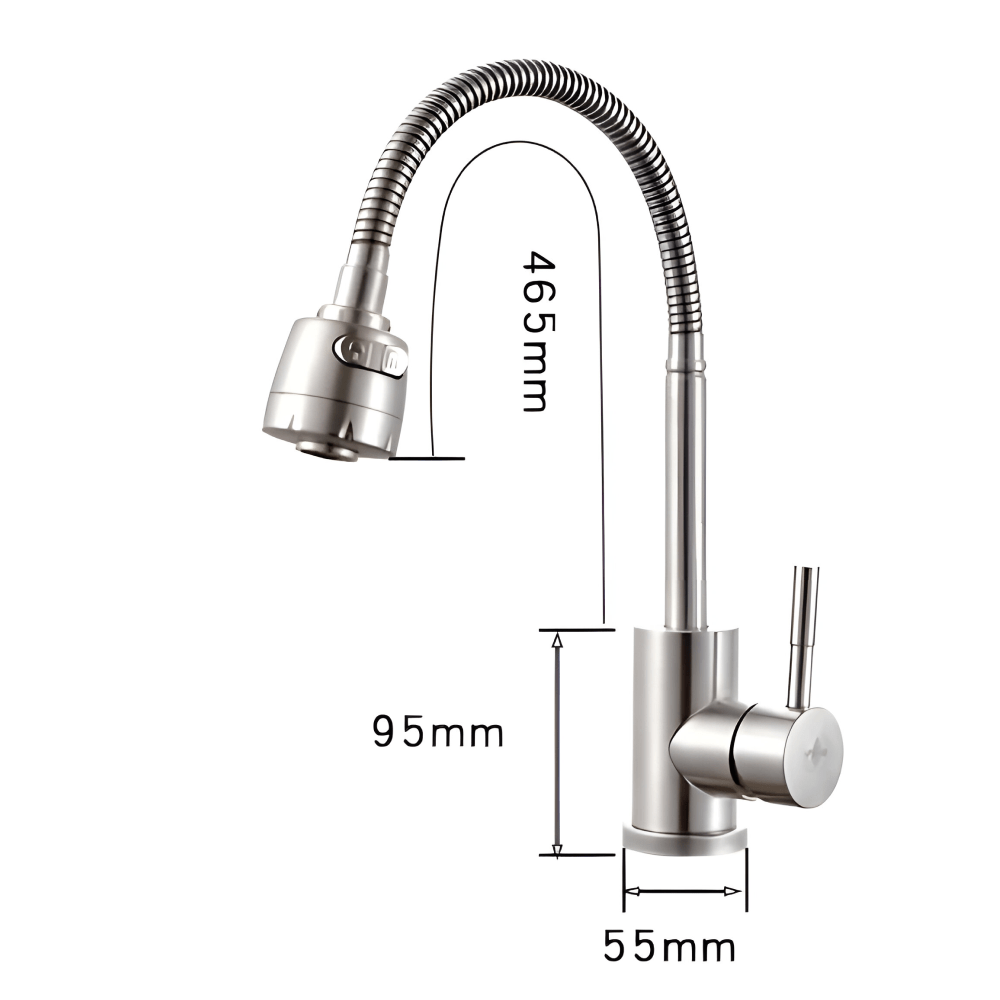 Kitchen Mixer 360° Movable Shower Neck Deck Mounted