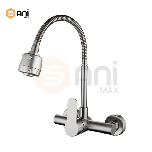 Kitchen Sink Mixer 360° Movable Shower Neck | Wall Mounted | SUS 304