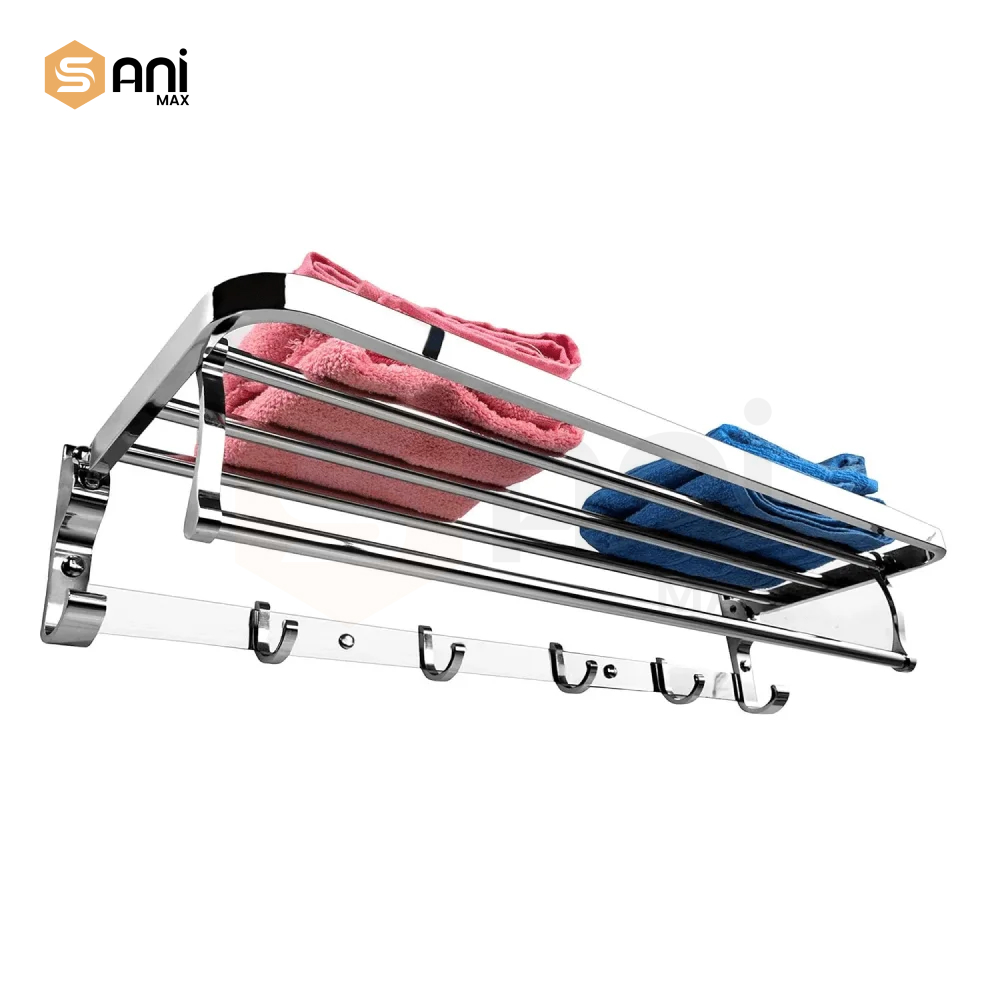 Stainless Steel Towel Rack With Hook | 3 Finishes