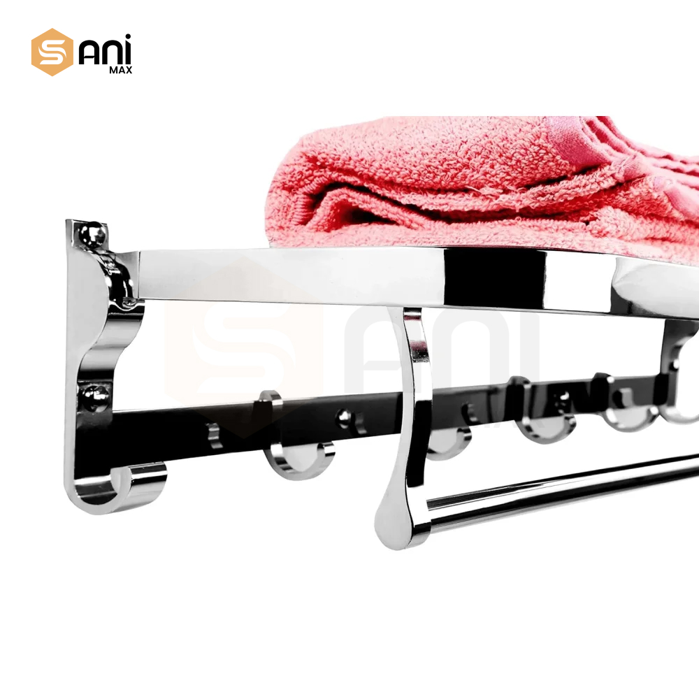 Stainless Steel Towel Rack With Hook | 3 Finishes