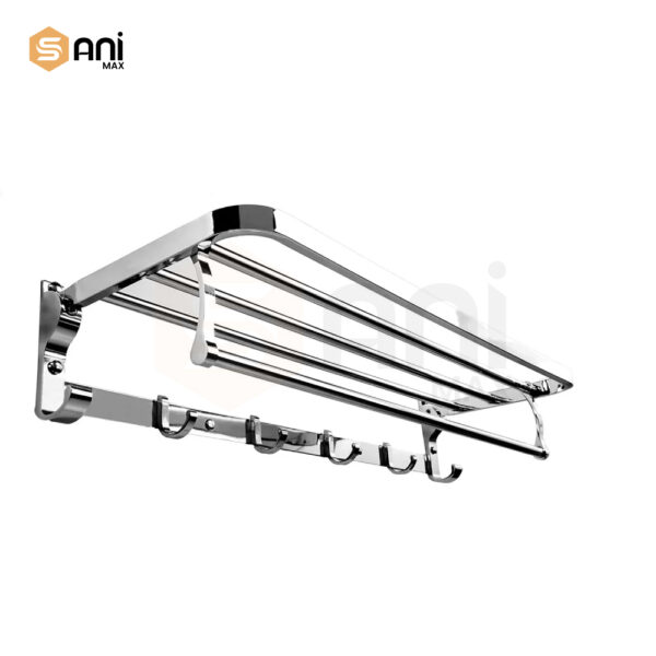 Stainless Steel Towel Rack With Hook |  3 Finishes