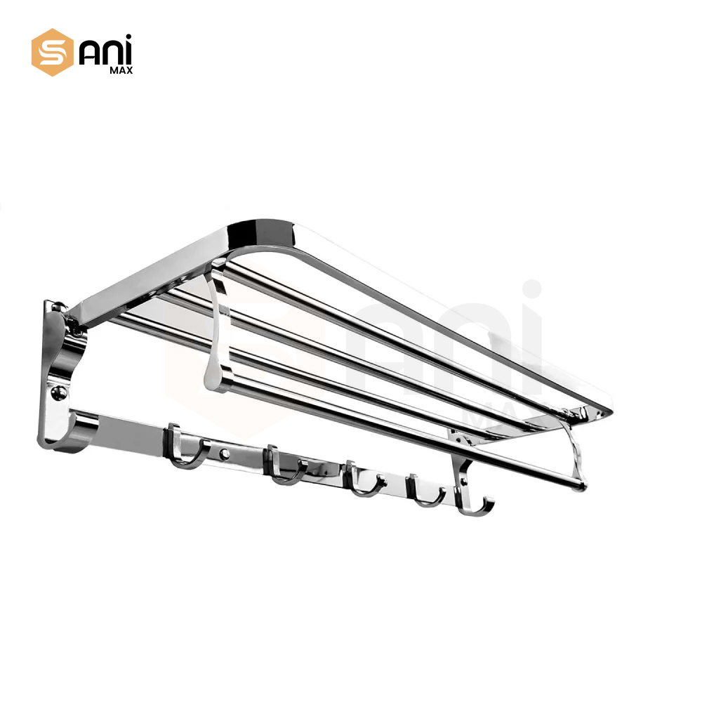 Stainless Steel Towel Rack With Hook | 3 Finishes