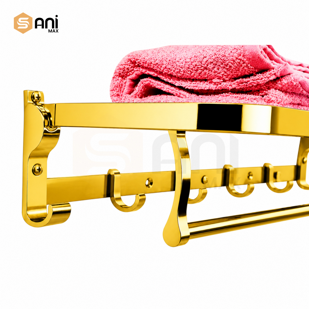 Stainless Steel Towel Rack With Hook | 3 Finishes