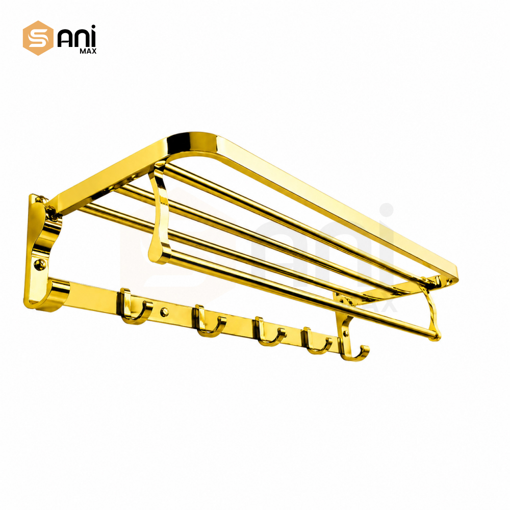 Stainless Steel Towel Rack With Hook | 3 Finishes