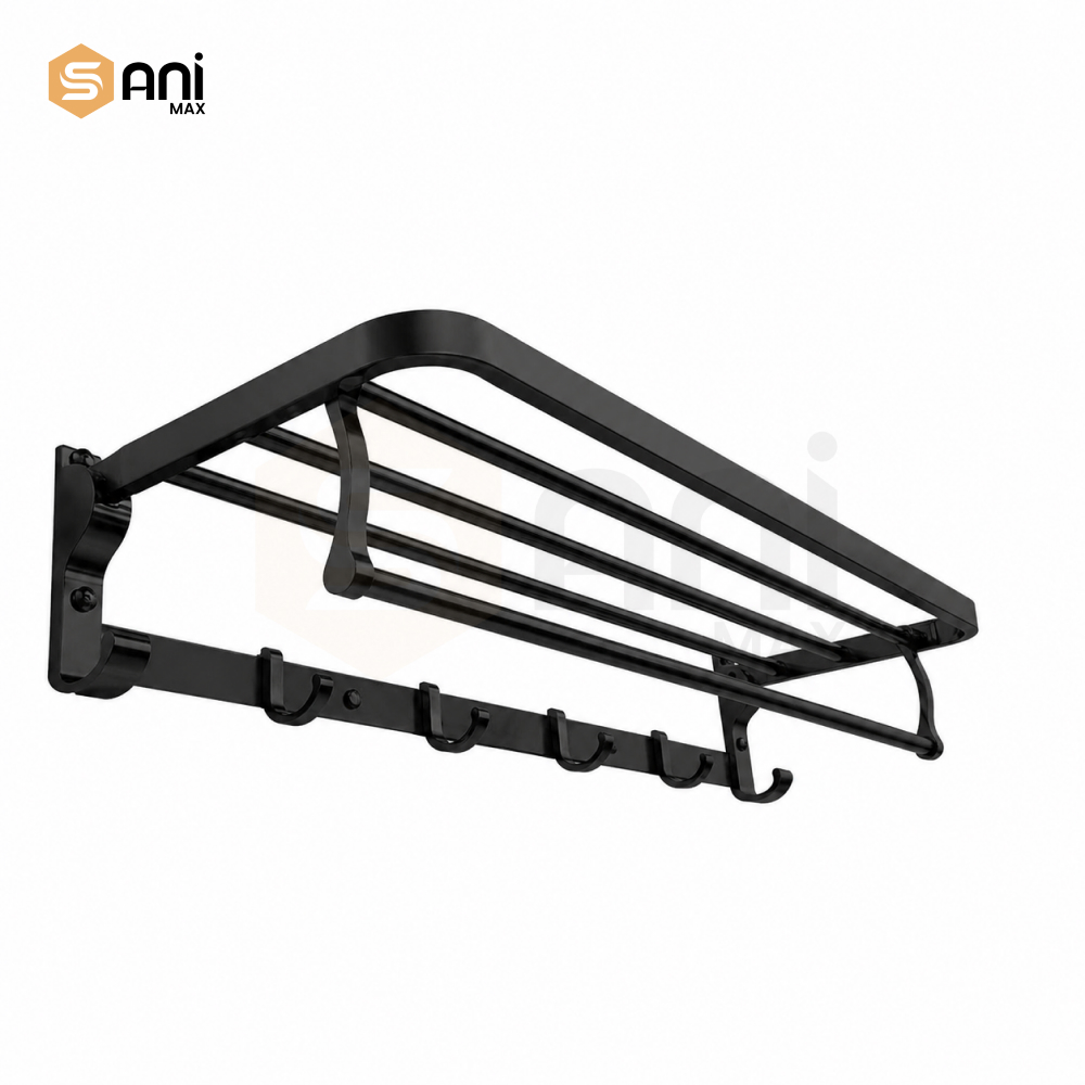 Stainless Steel Towel Rack With Hook | 3 Finishes