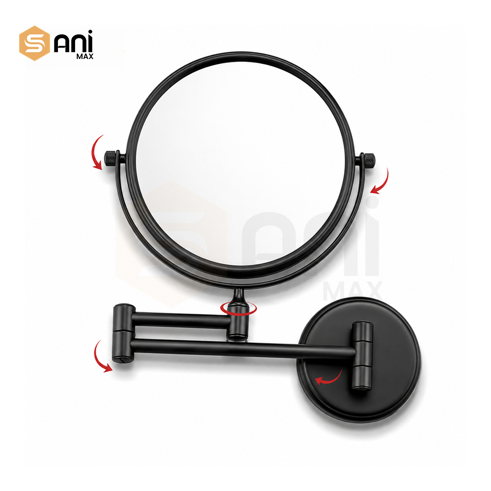 Wall-Mounted Magnifying Mirror | 5x Magnification | 360° Rotation
