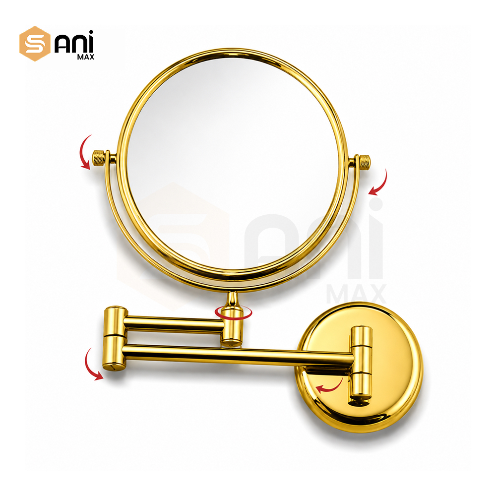 Wall-Mounted Magnifying Mirror | 5x Magnification | 360° Rotation