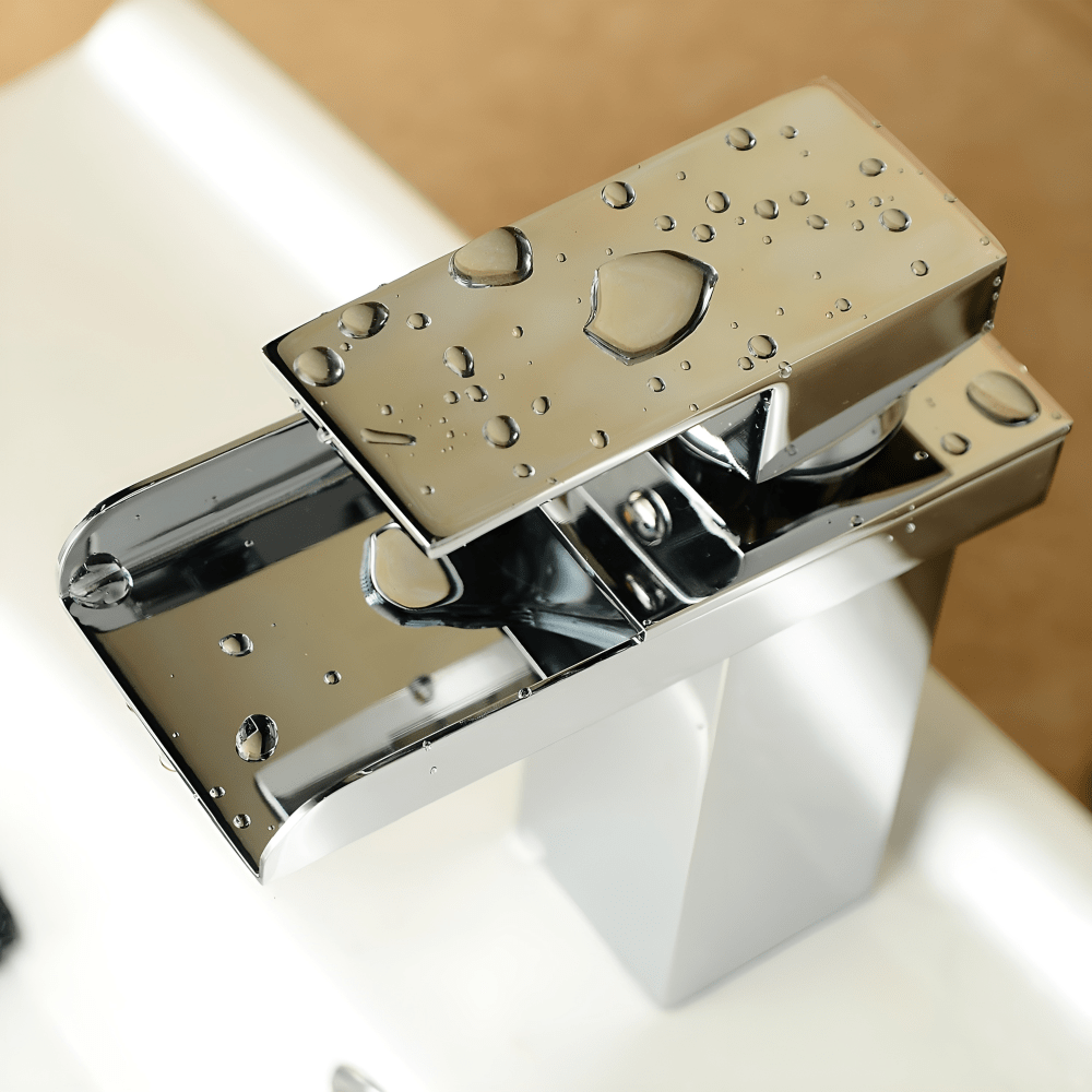 Square Glass Basin Mixer