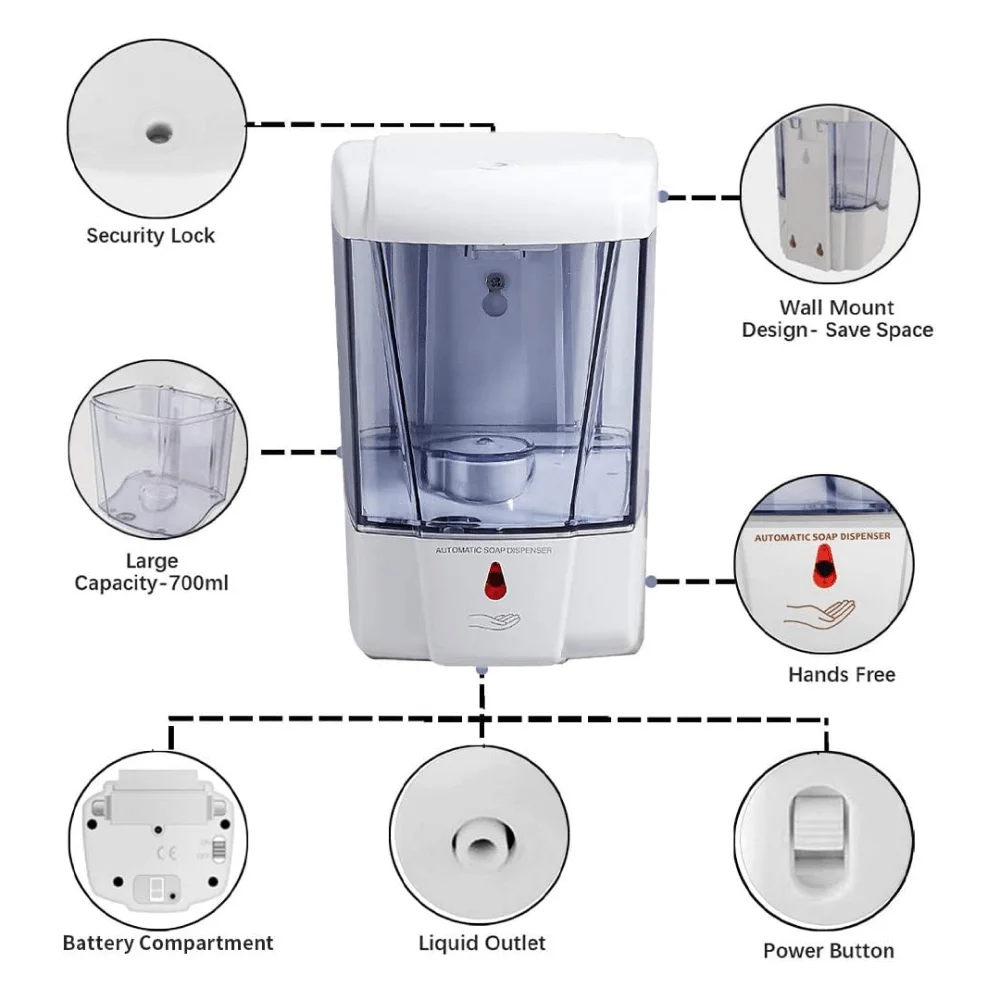 Automatic Liquid Soap Dispenser | 700ml | Wall Mounted