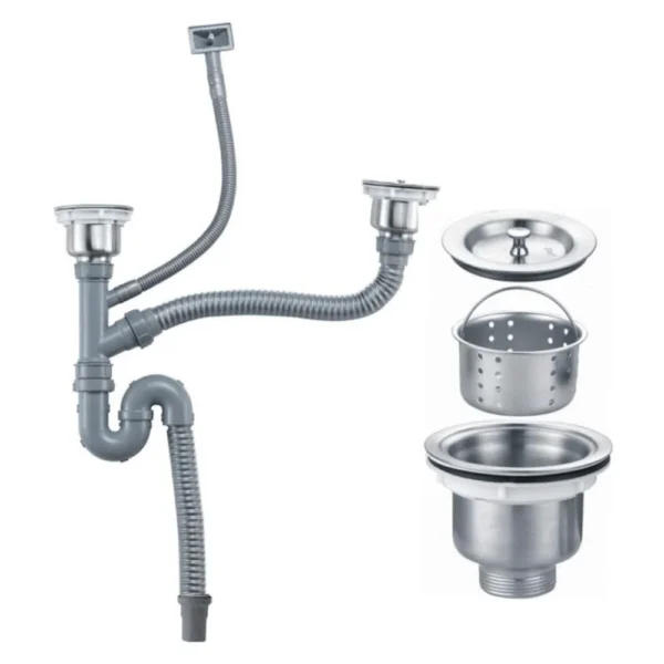 Double bowl Sink waste bowl fitting kitchen pipe kit | Sanimax