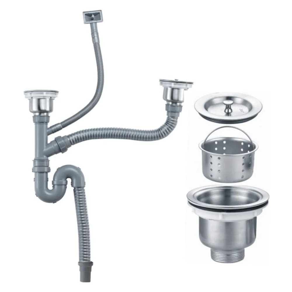 Double bowl Sink waste bowl fitting kitchen pipe kit | Sanimax