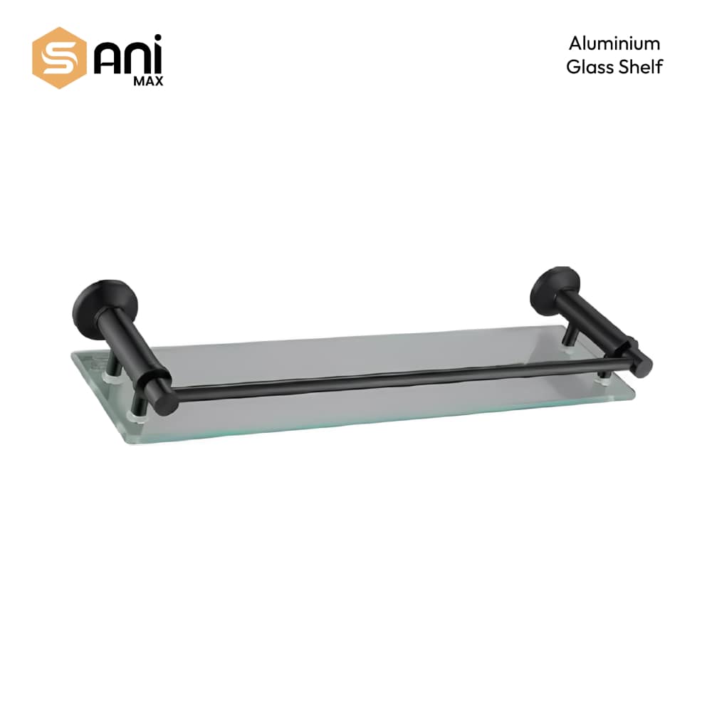 6pc Bathroom Acessories Set | Scratchless Aluminium | Silver - Black