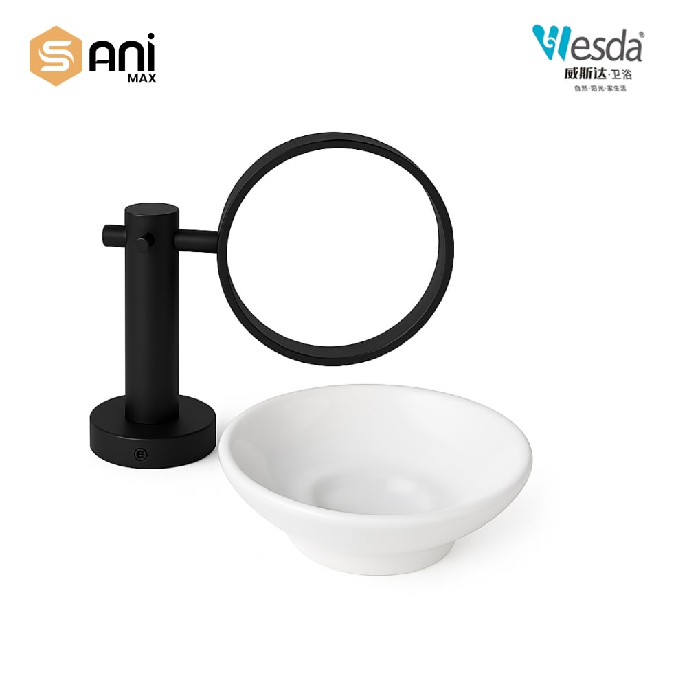 Wesda 6-Piece Luxury Bathroom Accessories Set | Matte Black & Chrome Finish | Stainless Steel 304