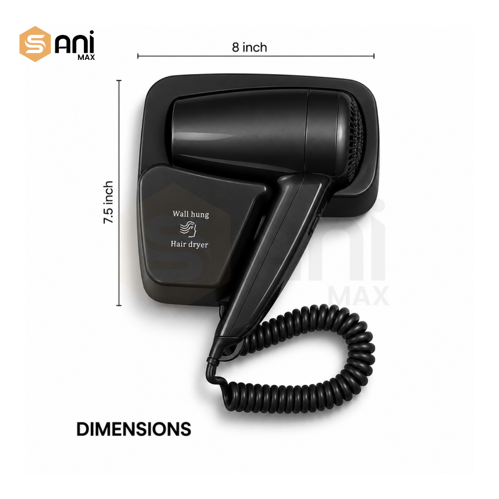 Wall-Mounted Hair Dryer | ABS Material | Compact & Stylish for Hotels & Homes