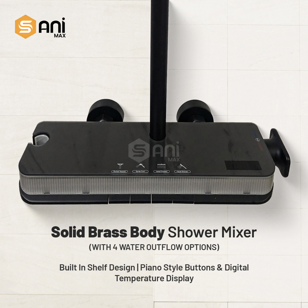 Diamond Flow – Hydropower LED Shower System with Hand Shower & Nebulizer | Complete Luxury Shower Set