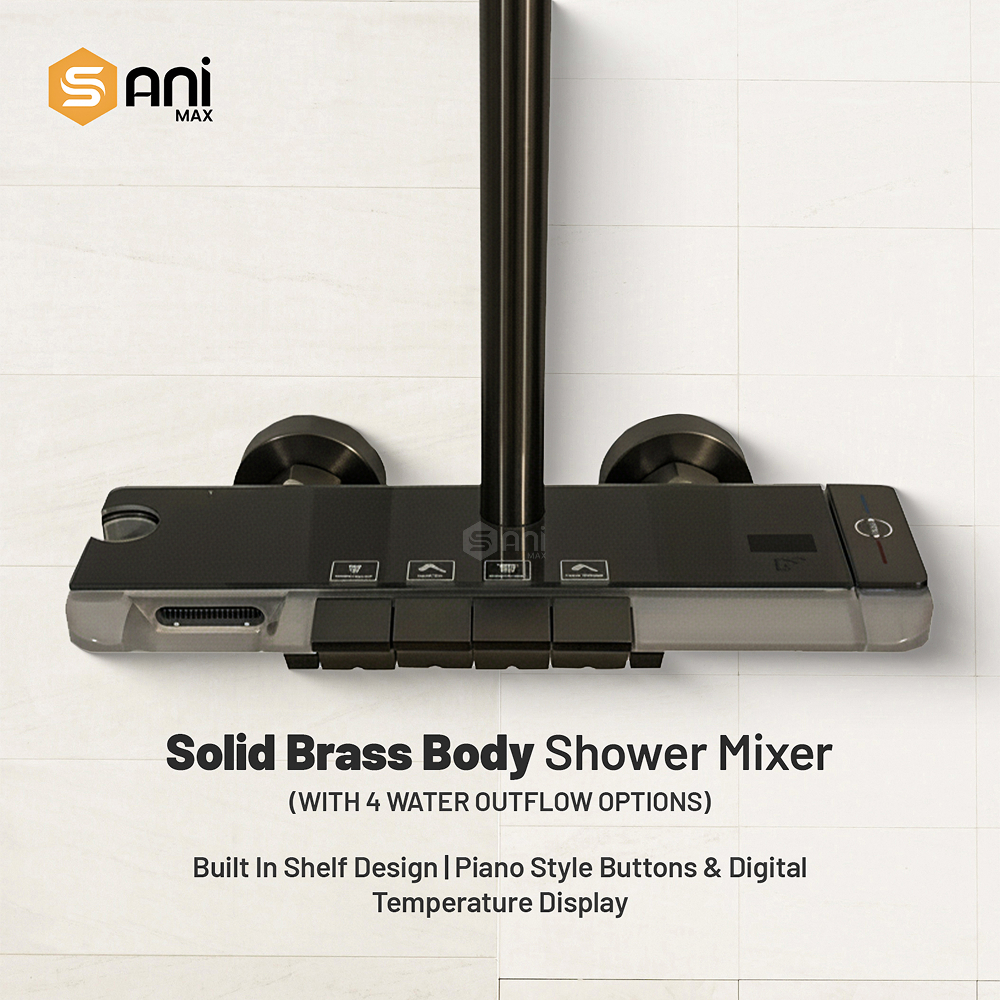 Edge Wave – Hydropower LED Rainfall & Hand Shower System | Complete Luxury Shower Set