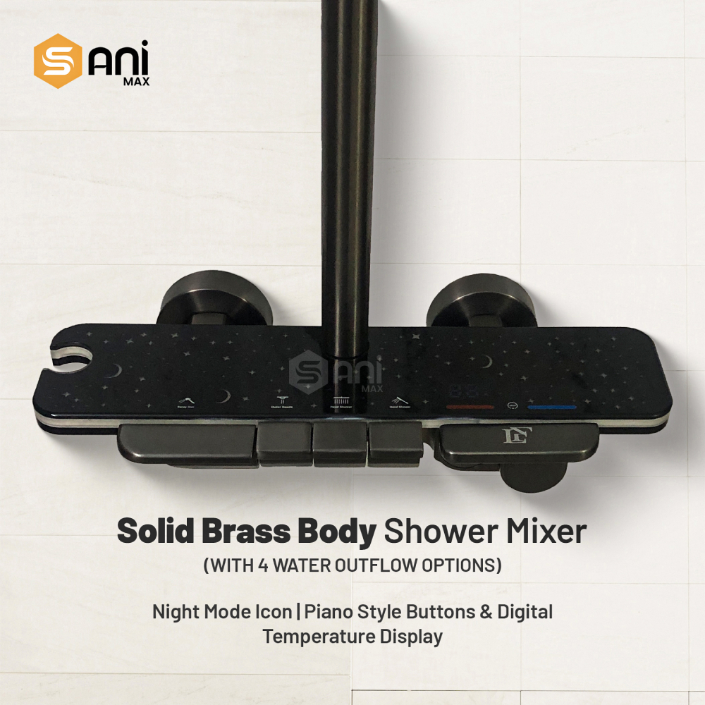 Starline Pulse – Hydropower LED Shower System with Hand Shower & Nebulizer | Complete Luxury Shower Set