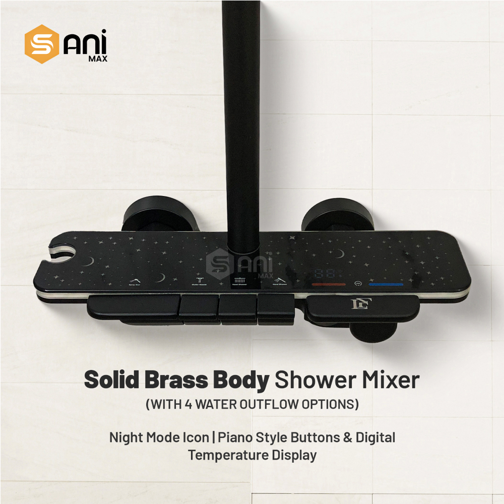 Starline Pulse – Hydropower LED Shower System with Hand Shower & Nebulizer | Complete Luxury Shower Set