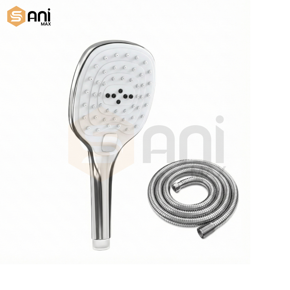 3-Function Push-Button ABS Plastic Hand Shower Set