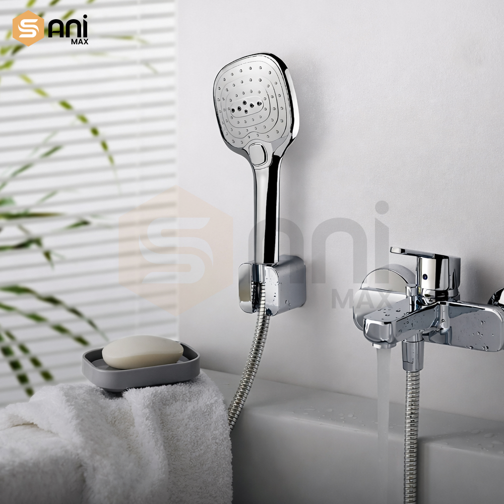 3-Function Push-Button ABS Plastic Hand Shower Set