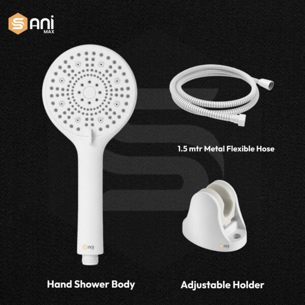 Modern Hand Shower Set | Matt White | ABS Material