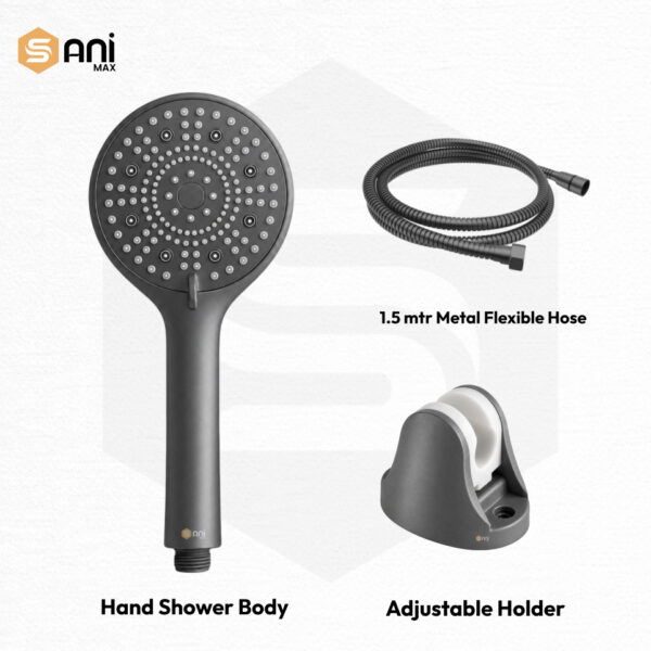 Modern Hand Shower Set | Gun Grey | ABS Material