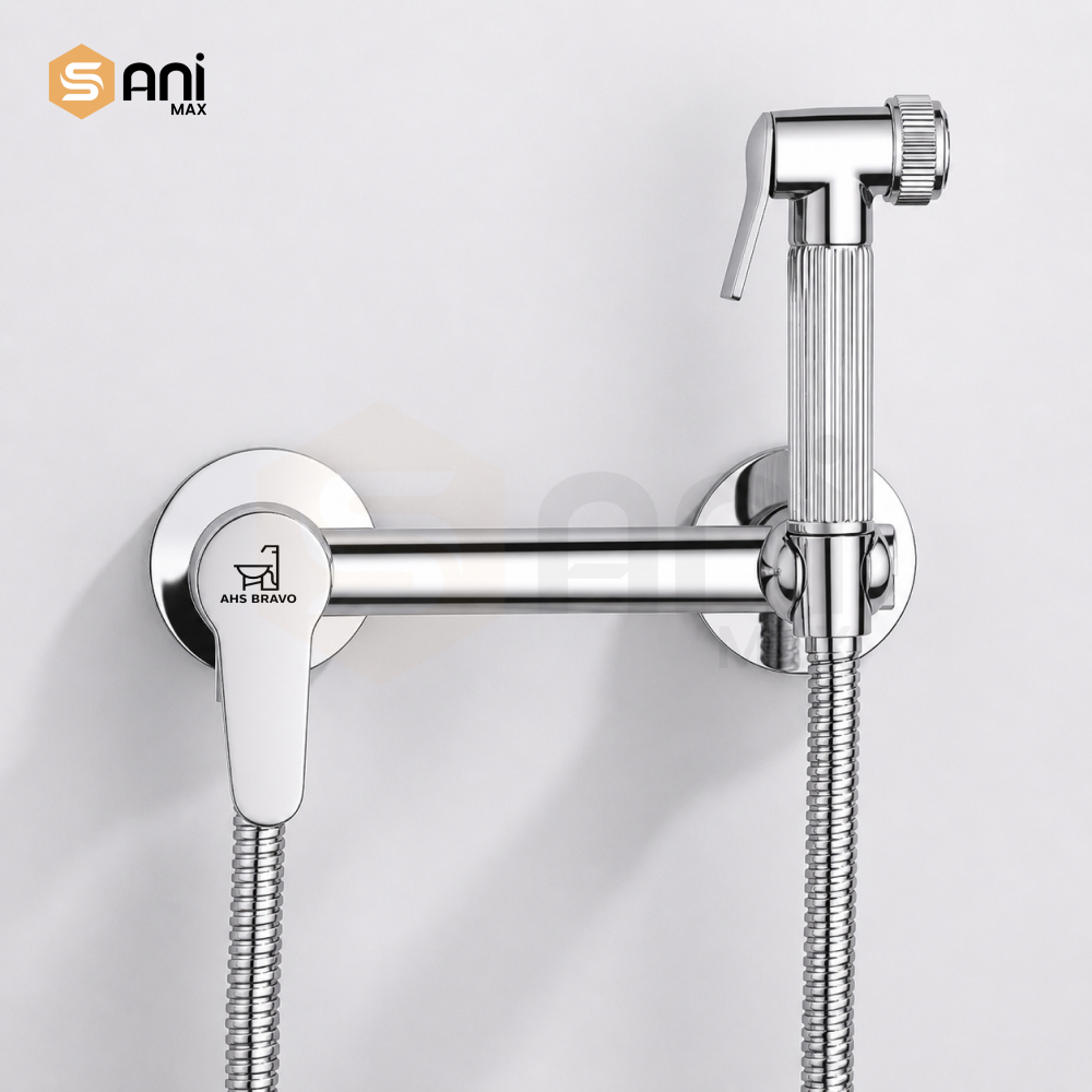 Round Body Muslim Shower Mixer | Hot & Cold Lever Operation