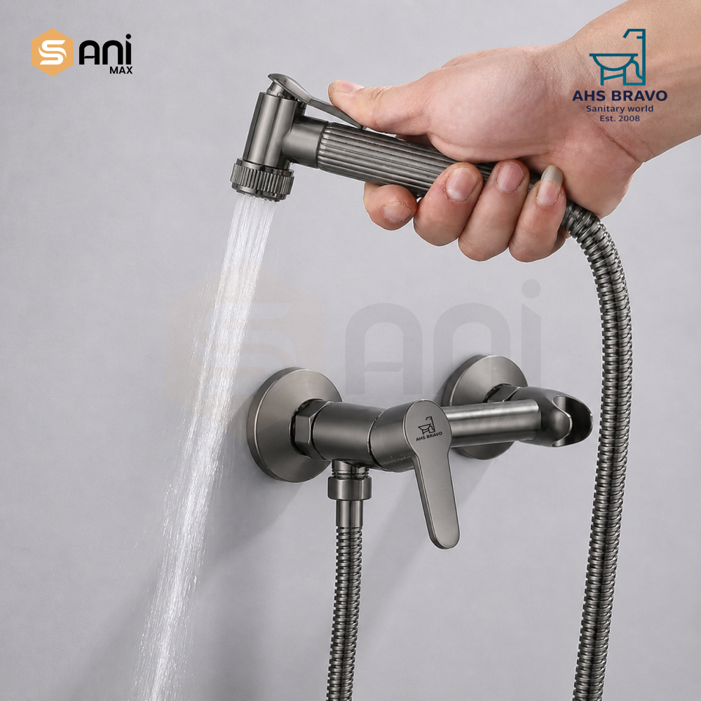 Round Body Muslim Shower Mixer | Hot & Cold Lever Operation