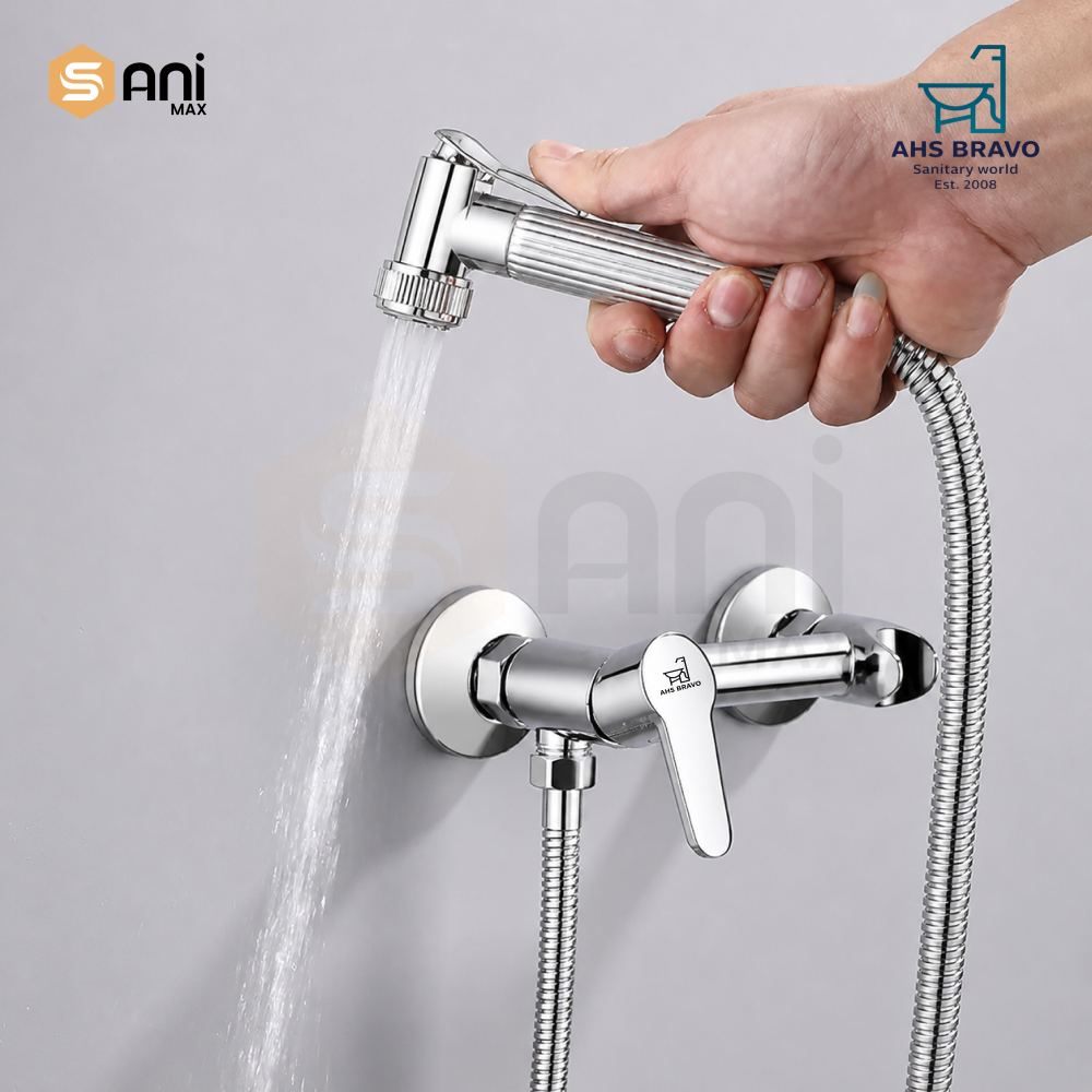 Round Body Muslim Shower Mixer | Hot & Cold Lever Operation