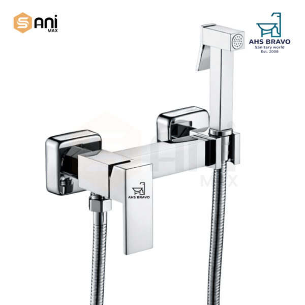 Square Body Muslim Shower Mixer | Hot & Cold Lever Operation