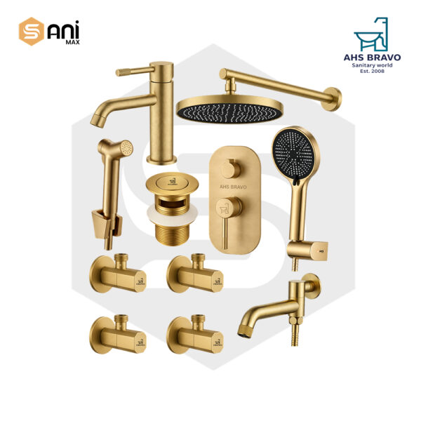 AHS BRAVO | Concealed Shower Set | Brushed Gold | AHS803