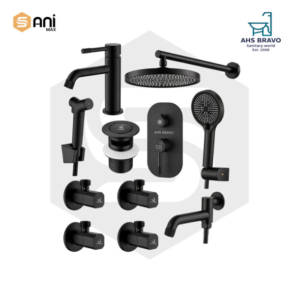 AHS BRAVO | Concealed Shower Set | Matt Black | AHS803