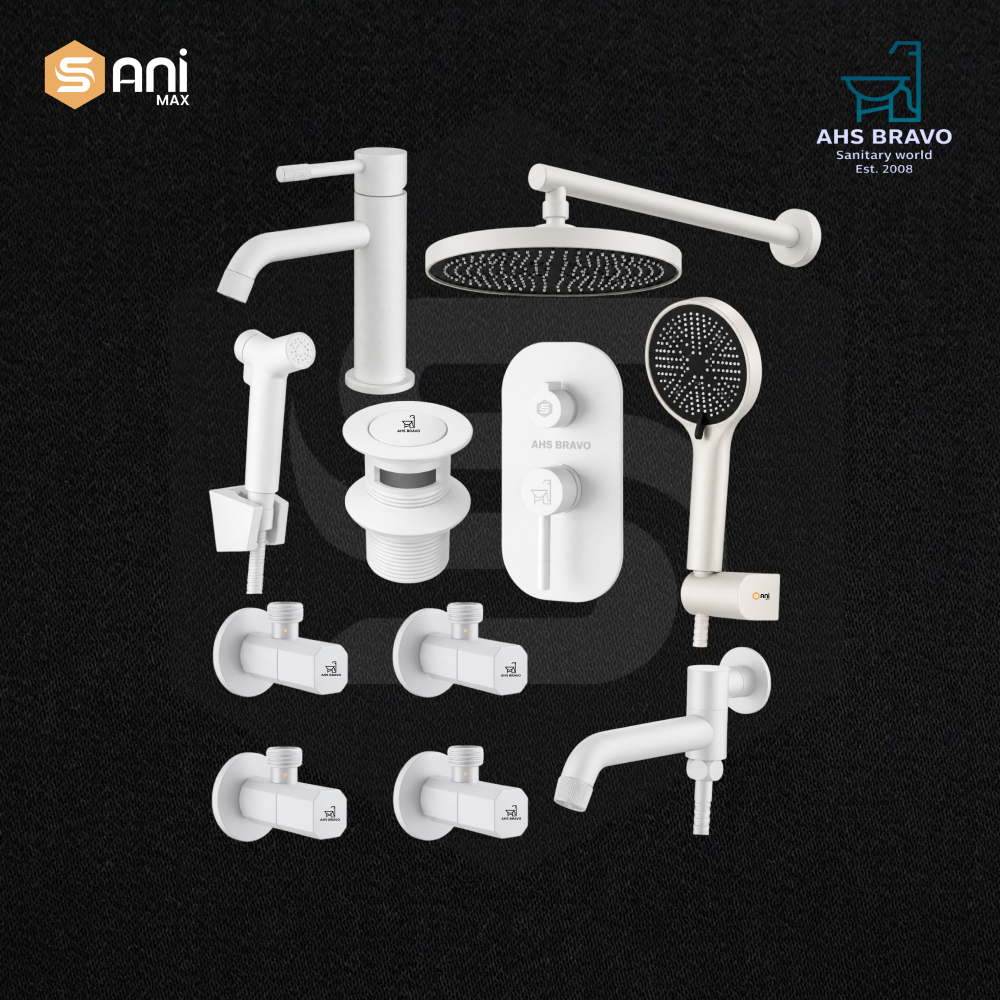 AHS BRAVO | Concealed Shower Set | Matt White | AHS803