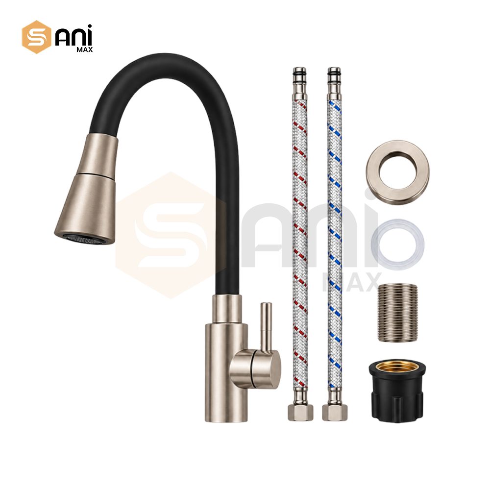 Flexible Neck Kitchen Sink Mixer | Dual Spray Modes | Deck Mounted